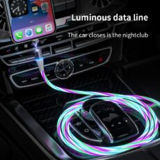 کابل تبدیل مغناطیسی USB به MicroUSB / USB-C / لایتنینگ مدل 1x3 LED طول 1 متر