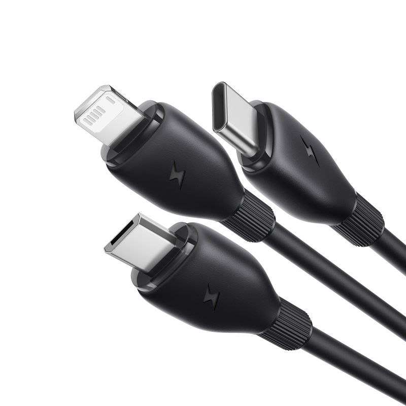 کابل تبدیل USB به لایتنینگ/USB-C/micro-USB بیسوس مدل Ultra-Fast 3.5A طول 1.3 متر