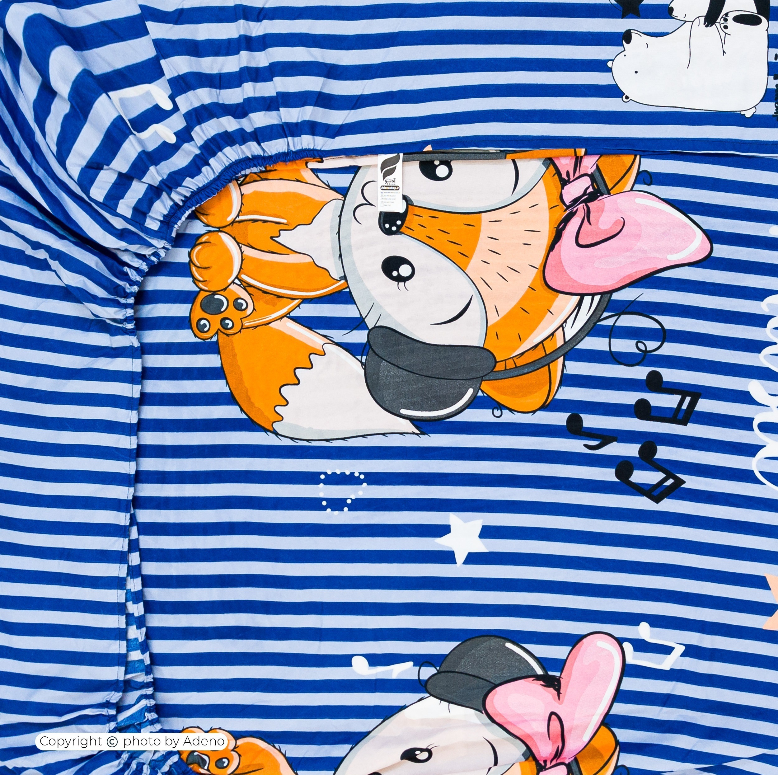 ملحفه میکرو کودک آدنو مدل Lovely fox کد MC15 سایز 70x135 سانتی متر