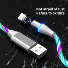 کابل تبدیل مغناطیسی  USB به MicroUSB / USB-C / لایتنینگ مدل  RGB  1x3 طول 1 متر
