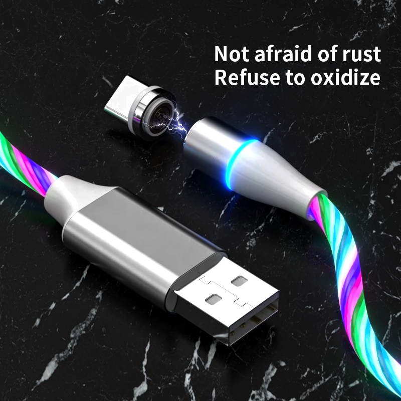 کابل تبدیل مغناطیسی USB به MicroUSB / USB-C / لایتنینگ مدل RGB 1x3 طول 1 متر