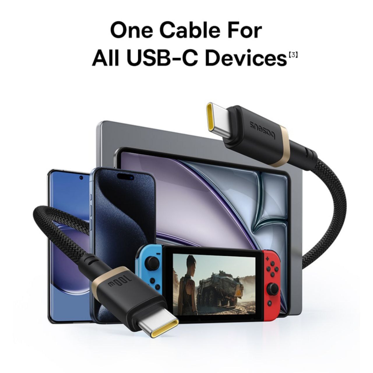 کابل USB-C بیسوس مدل Dura Series 100W طول 2 متر