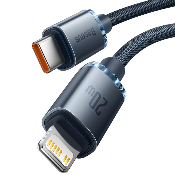 کابل تبدیل USB-C به لایتنینگ باسئوس مدل Crystal Shine Series طول 1.2 متر