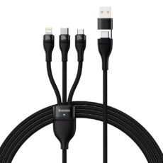 کابل تبدیل USB/USB-C به لایتنینگ/USB-C/micro-USB باسئوس مدل Flash Series 2-100W طول 1.2 متر
