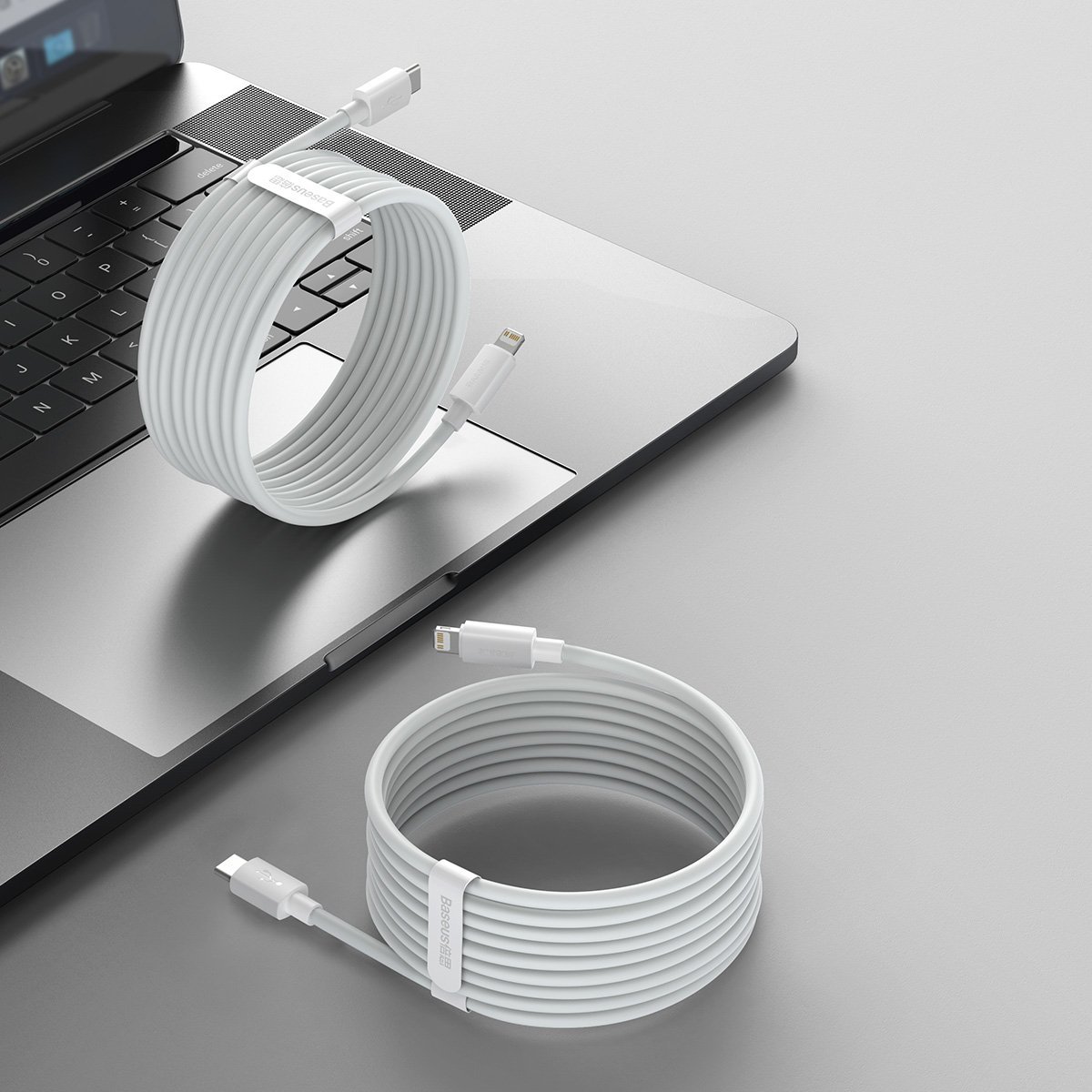 کابل تبدیل USB-C به لایتنینگ باسئوس مدل Superior PD طول 1.5 متر بسته دو عددی