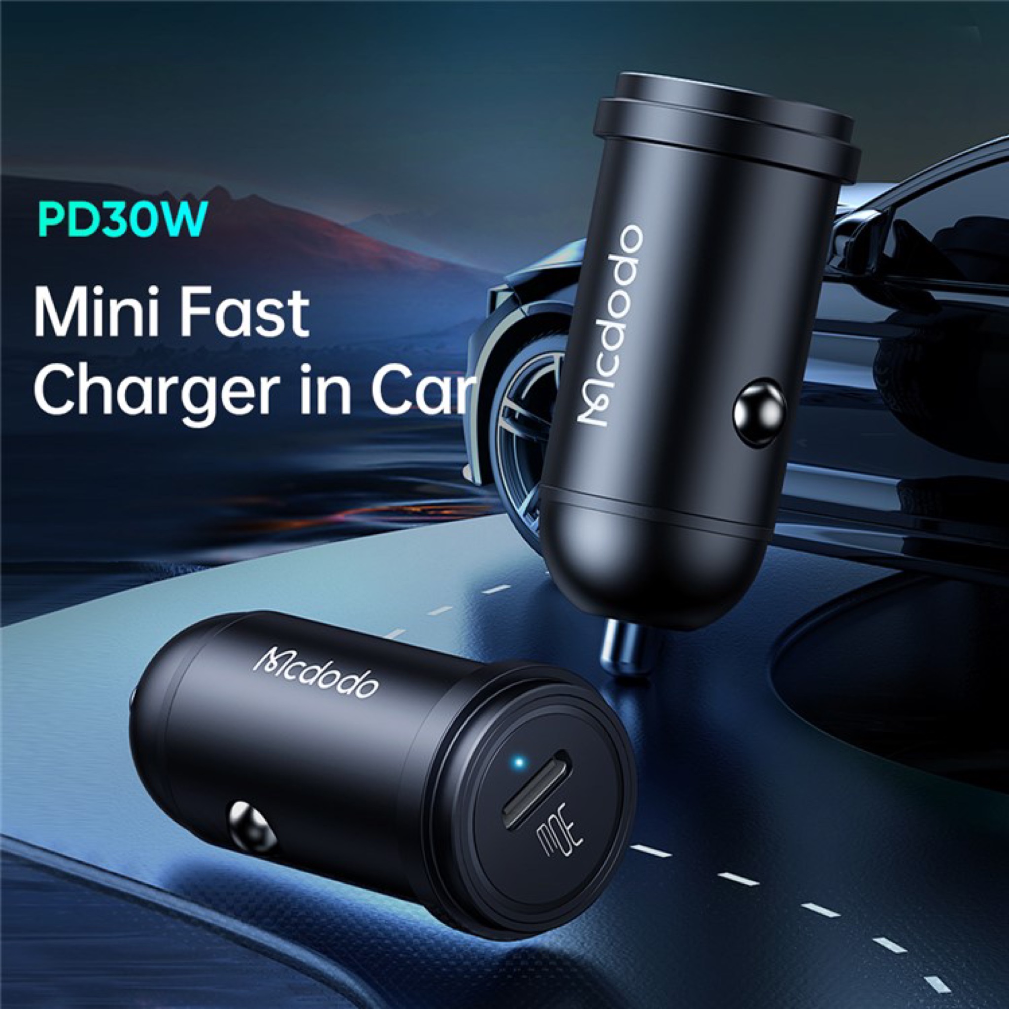 شارژر فندکى 30وات مک دودو مدل CC-749 به همراه كابل تبديل لایتنینگ