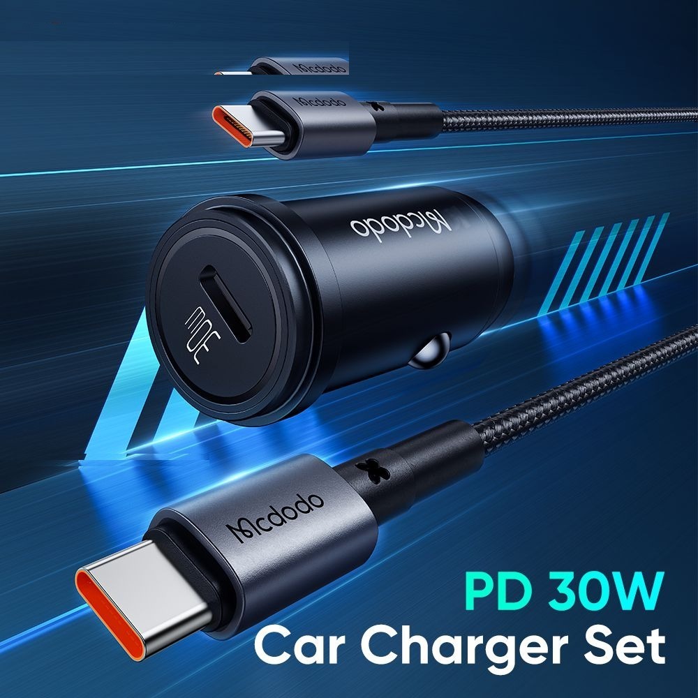 شارژر فندکی 30 وات مک دودو مدل CC-7493 W-Cable به همراه کابل USB-C