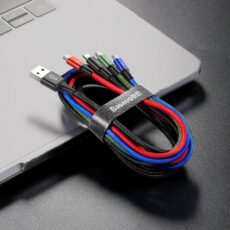 کابل تبدیل USB به لایتنینگ/USB-C/microUSB باسئوس مدل Rapid Series CA1T4-A01 طول 1.2 متر