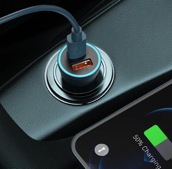 شارژر فندکی باسئوس مدل tzccjd-0g به همراه کابل تبدیل USB-C