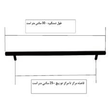 دستگیره کابینت و کمد مدل میله ای کد DS25 بسته 5 عددی