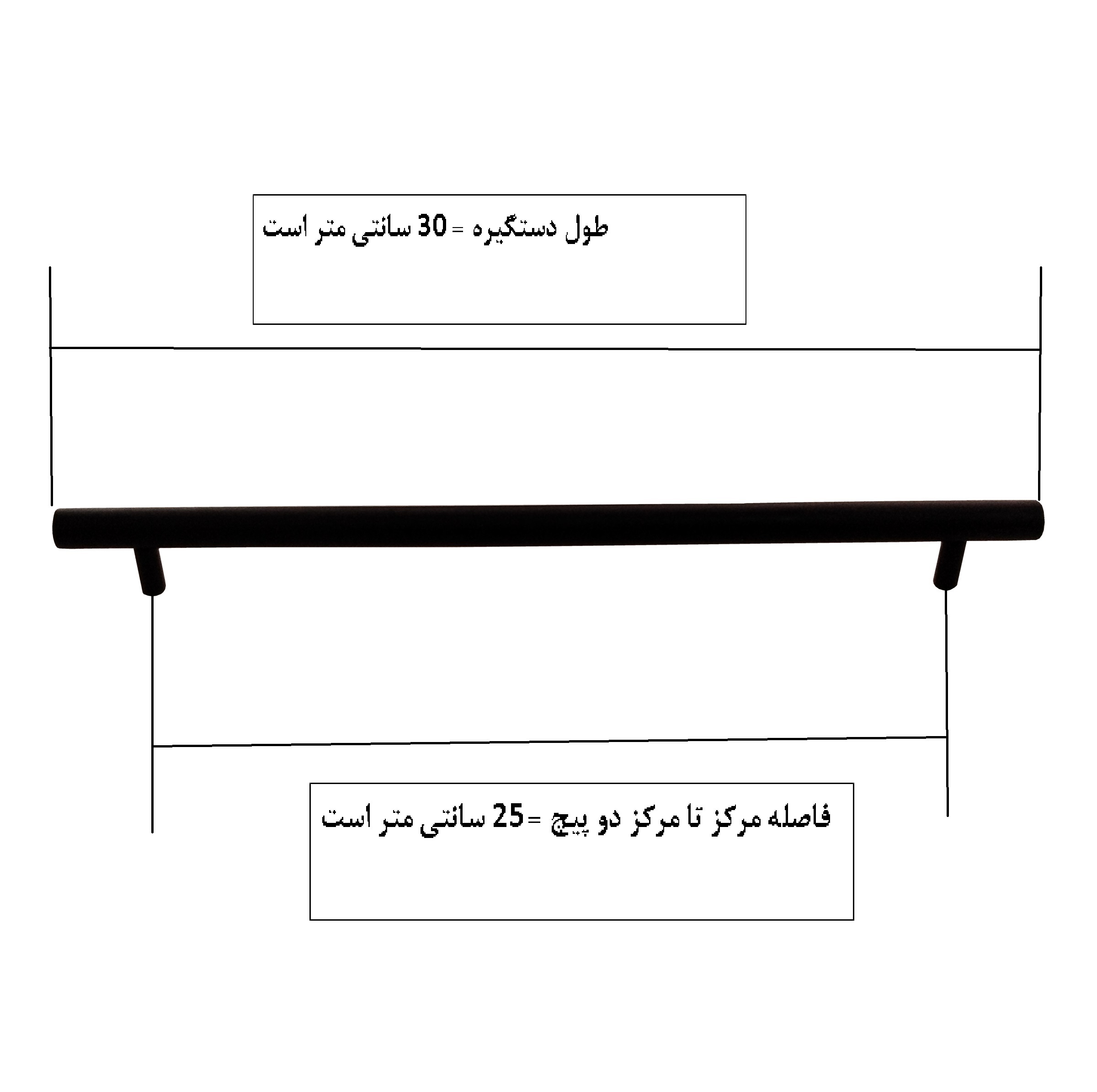 دستگیره کابینت و کمد مدل میله ای کد DS25 بسته 5 عددی