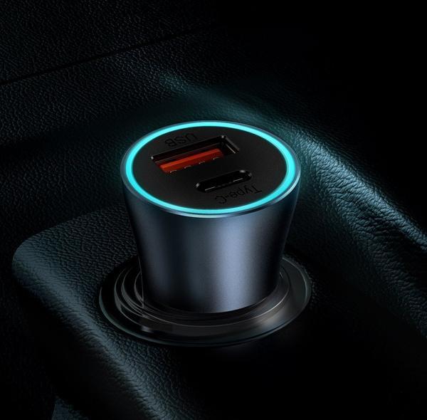 شارژر فندکی باسئوس مدل tzccjd-0g به همراه کابل تبدیل USB-C