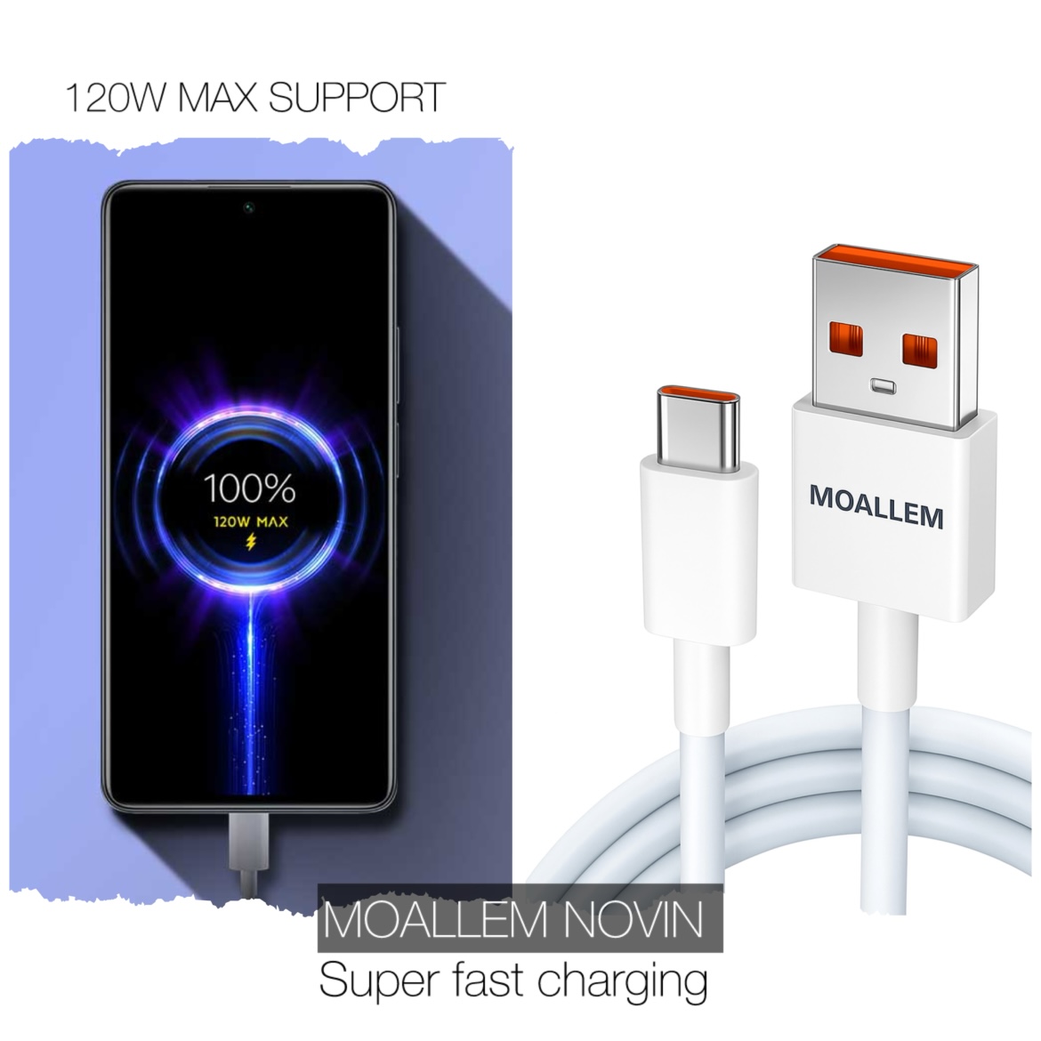 کابل تبدیل USB به USB-C معلم نوین مدل NOTE 14 طول 1 متر