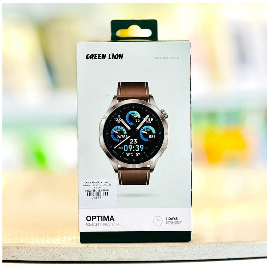 ساعت هوشمند 44 میلی متری گرین لاین مدل JSH OPTIMA PORTABLE بند چرم مصنوعی