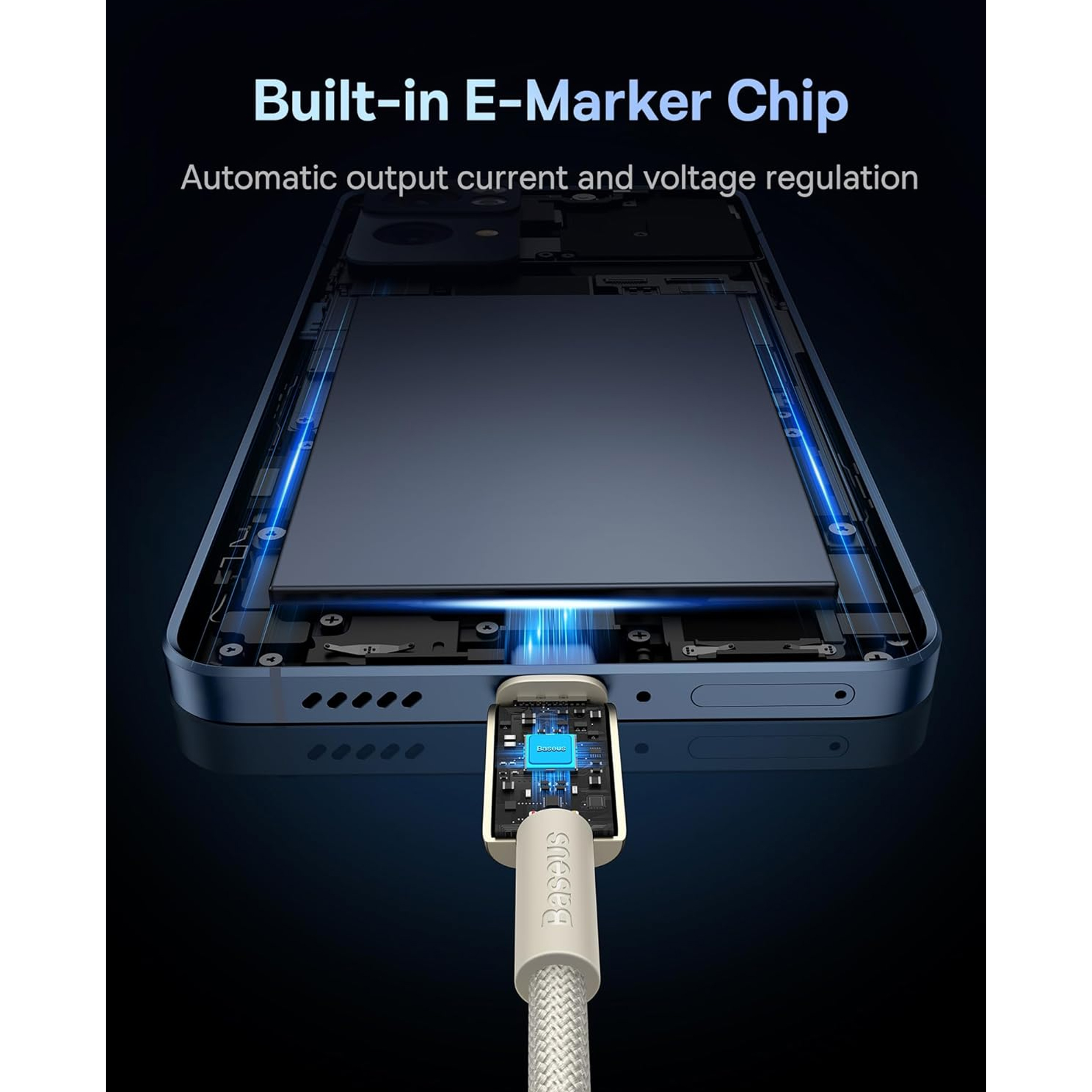 کابل تبدیل USB-C بیسوس مدل Tungsten Gold (100W) طول 2 متر