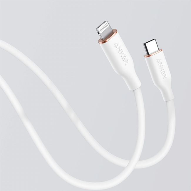 کابل تبدیل USB-C به لایتنینگ انکر مدل Power Line III Flow A8662 طول 0.9 متر