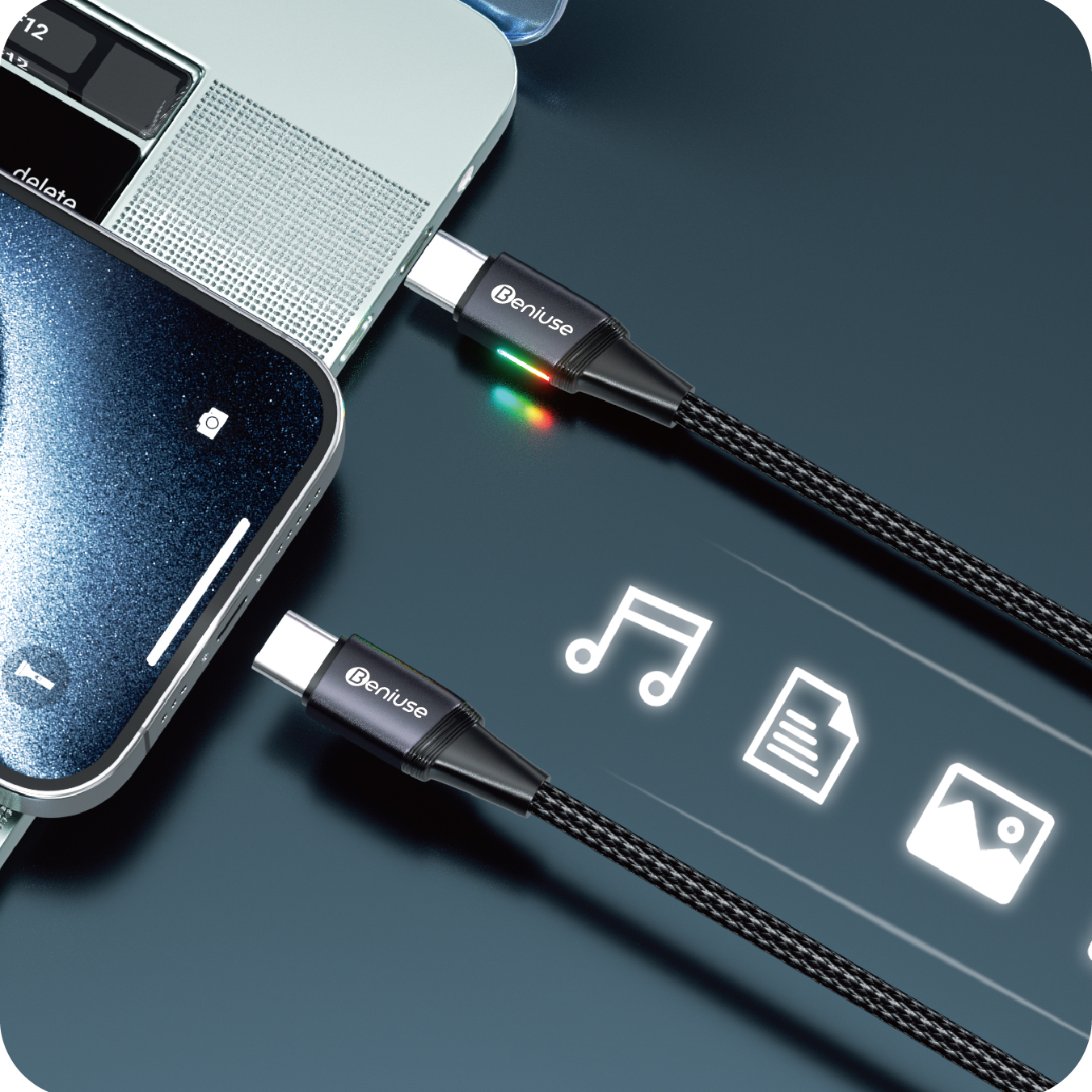 کابل تبدیل USB-C بنیوس مدل BE-CA03 طول 1متر