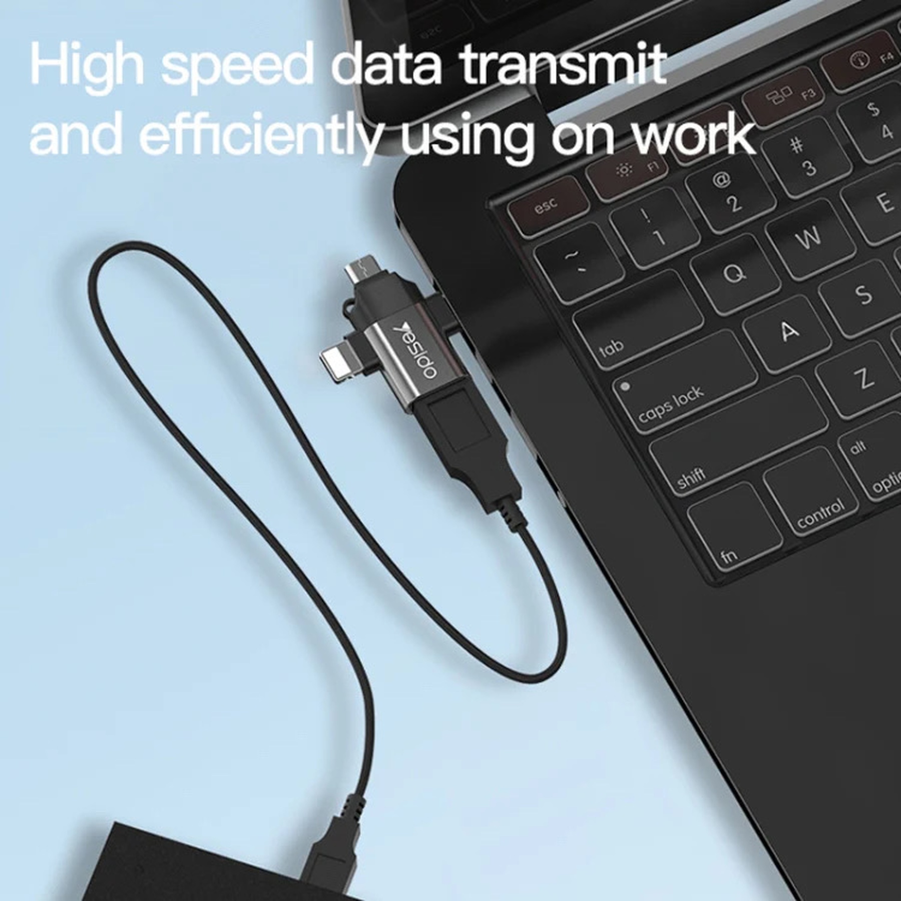مبدل USB-C / MicroUSB / لایتنینگ OTG یسیدو مدل GS15