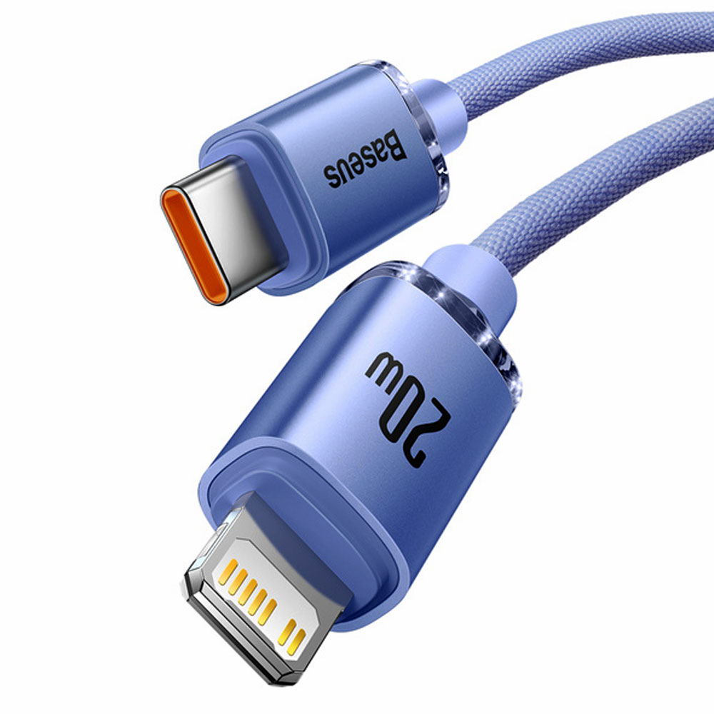 کابل تبدیل USB-C به لایتنینگ باسئوس مدل Crystal Shine Series طول 1.2 متر