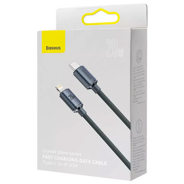 کابل تبدیل USB-C به لایتنینگ باسئوس مدل Crystal Shine Series طول 1.2 متر