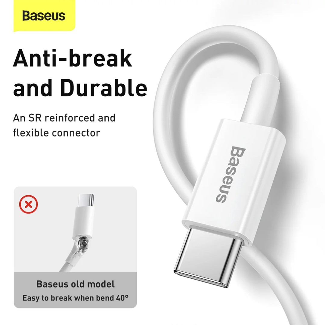 کابل تبدیل USB-C به لایتنینگ باسئوس مدل Superior PD طول 1.5 متر بسته دو عددی