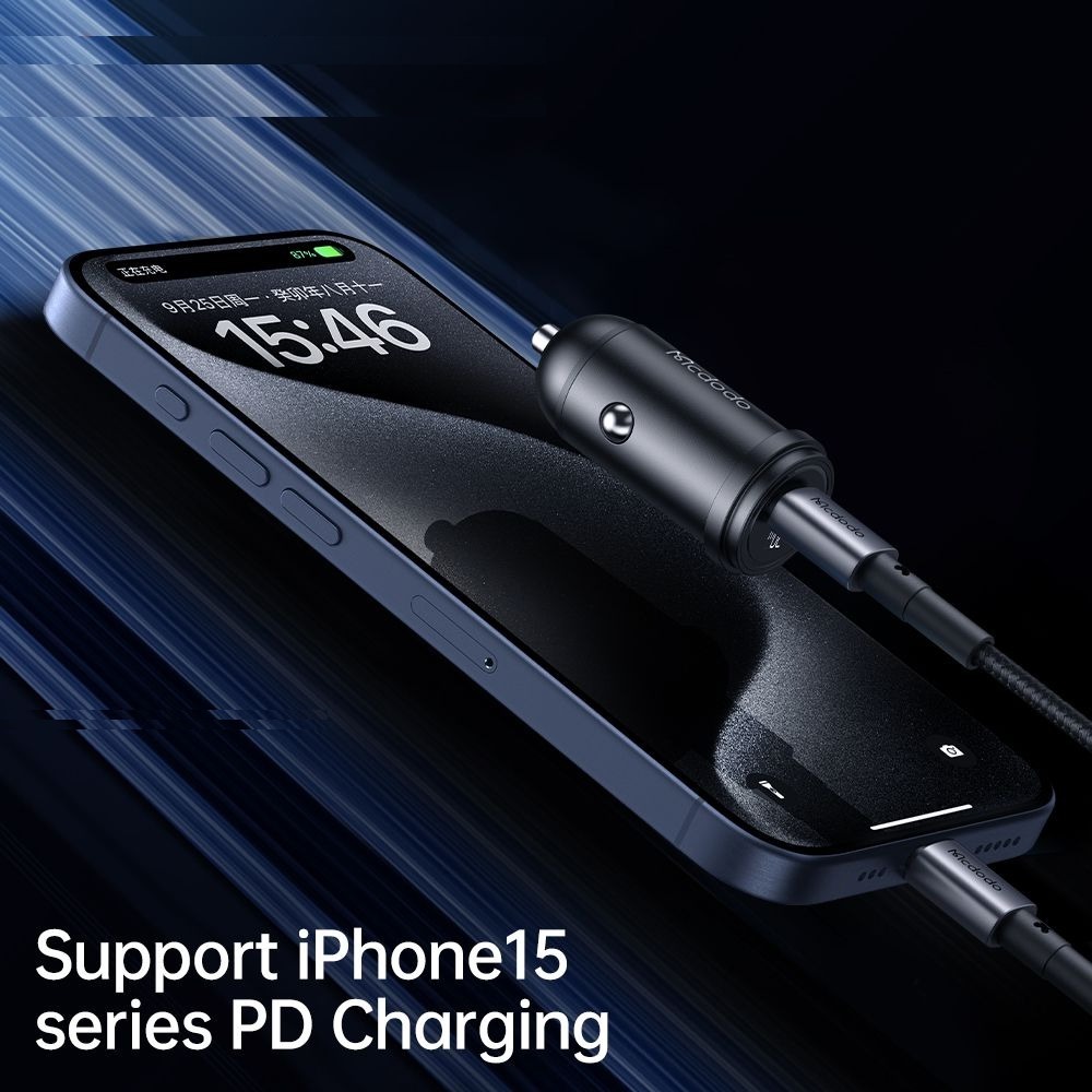 شارژر فندکی 30 وات مک دودو مدل CC-7493 W-Cable به همراه کابل USB-C