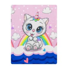 ملحفه کودک میکروفایبر آدنو مدل  Little cat کد MC05 سایز 100×150 سانتی متر