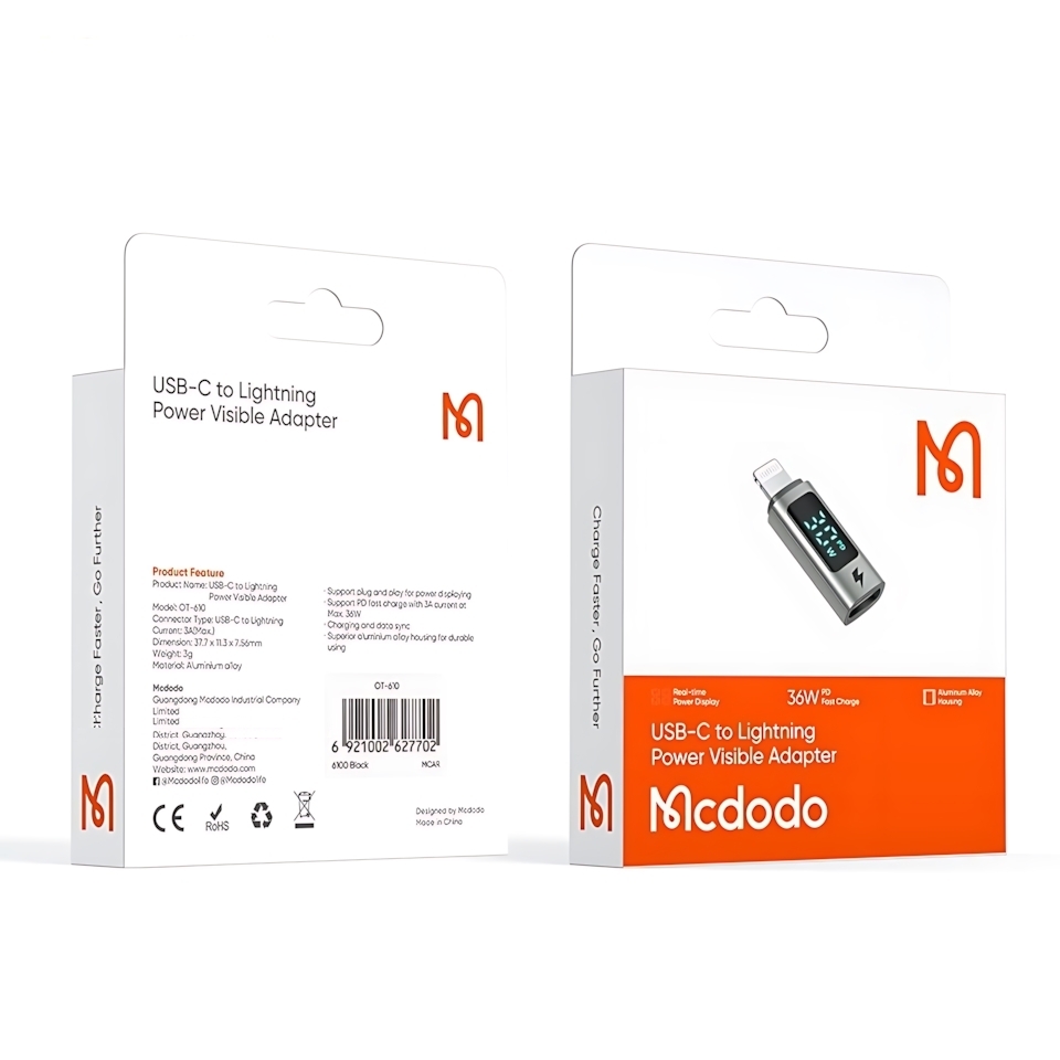 مبدل USB-C به لایتنینگ مک دودو مدل OT-610 36W