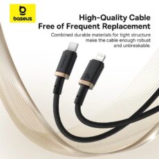 کابل تبدیل USB-C به لایتنینگ بیسوس مدل Dura Series 20W طول 1 متر