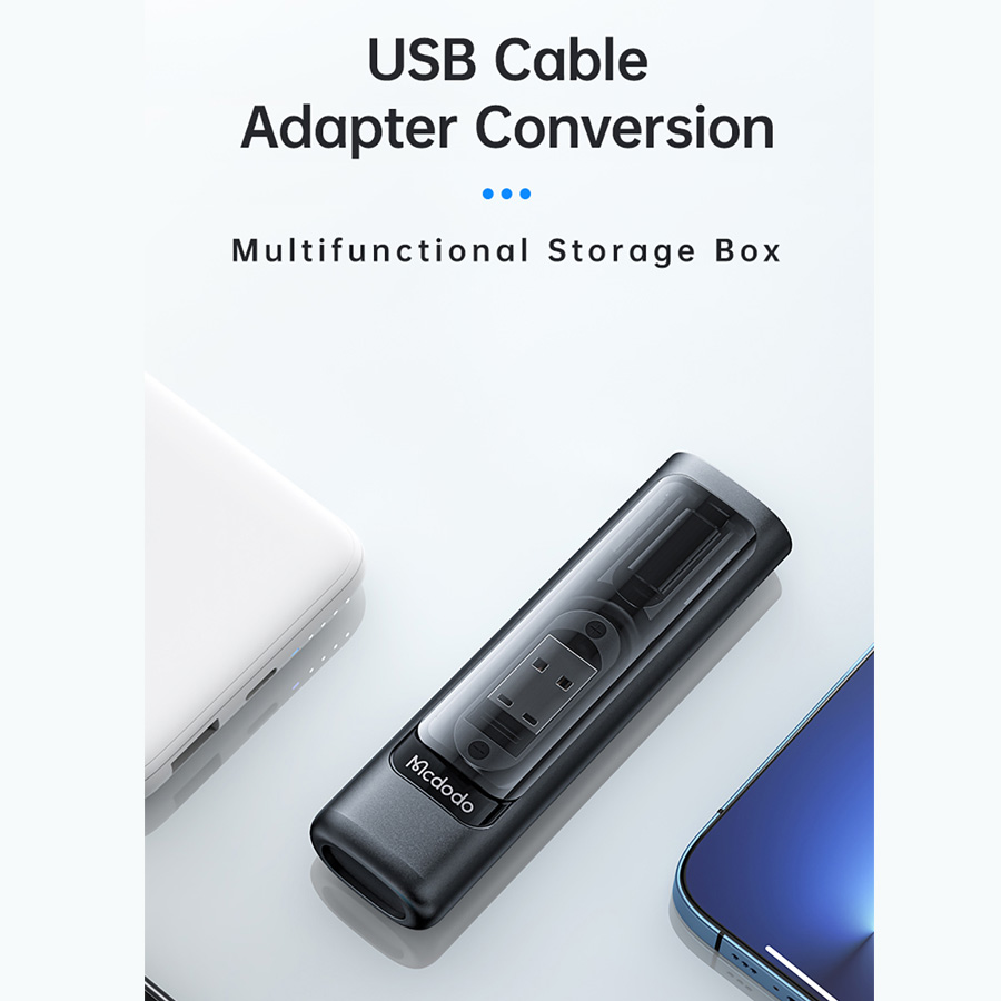 کابل تبدیل USB-C/USB به Lightning/USB-C/Micro USB مک‌ دودو مدل Box با طول 0.3 متر