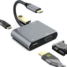 مبدل USB-C به HDMI / VGA / USB 3.0 / USB-C مدل HK-1CT4P