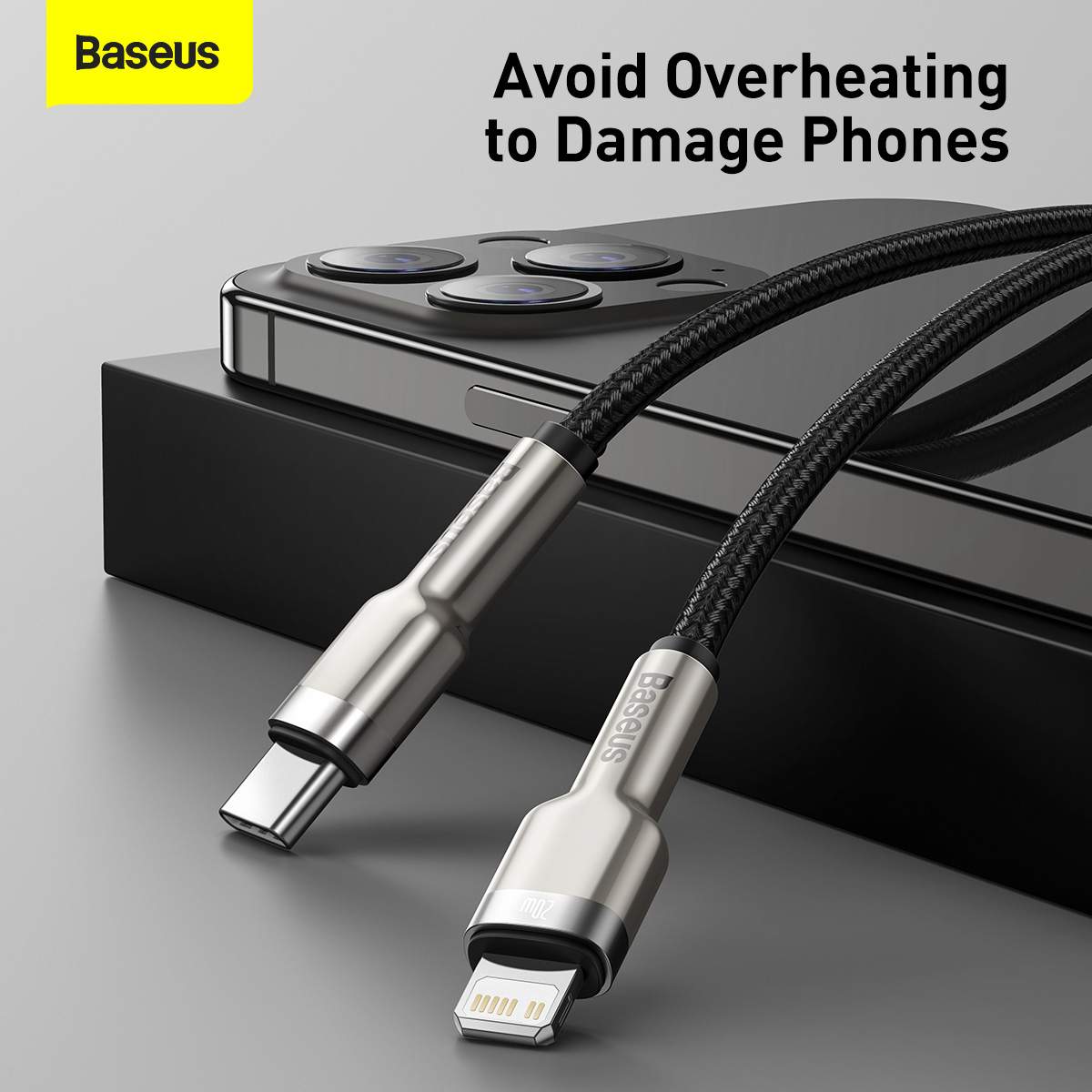 کابل تبدیل USB-C به لایتنینگ باسئوس مدل CATLJK-A01 طول 1 متر