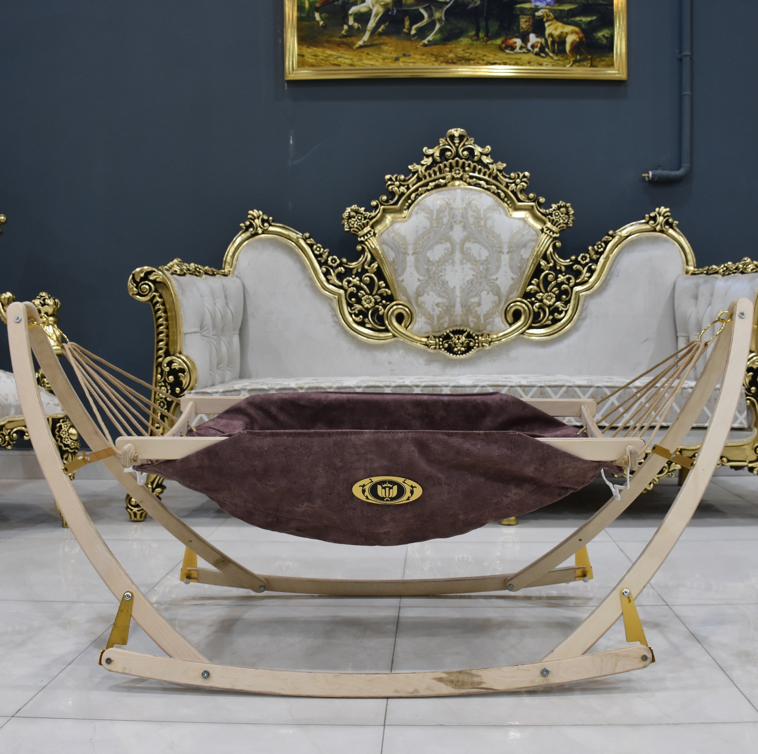 گهواره نوزاد مدل ننو چوبی