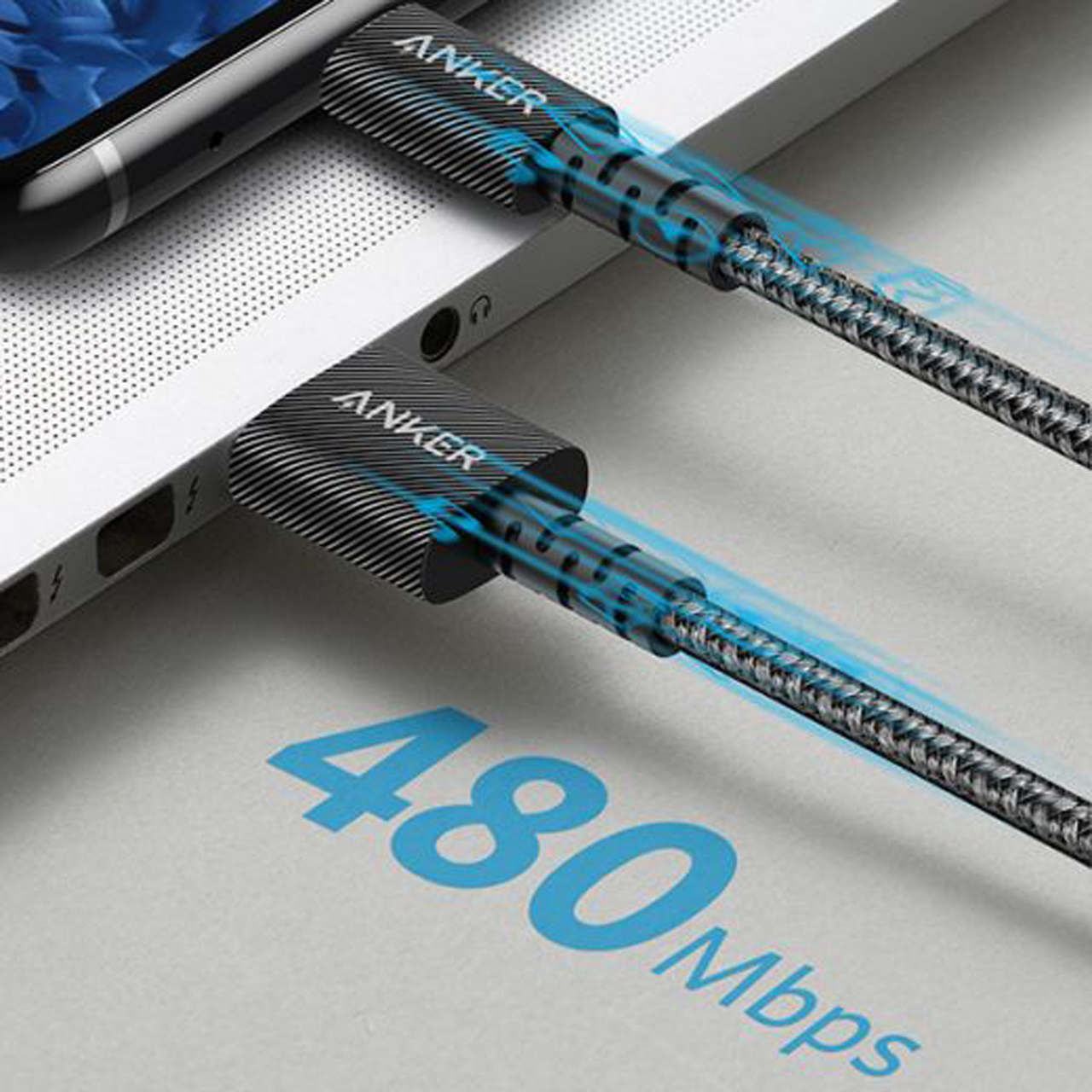 کابل تبدیل USB به USB-C انکر مدل A8022 طول 0.9 متر