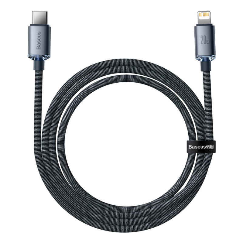 کابل تبدیل USB-C به لایتنینگ باسئوس مدل Crystal Shine Series طول 1.2 متر