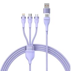 کابل تبدیل USB/USB-C به لایتنینگ/USB-C/micro-USB باسئوس مدل Flash Series 2-100W طول 1.2 متر