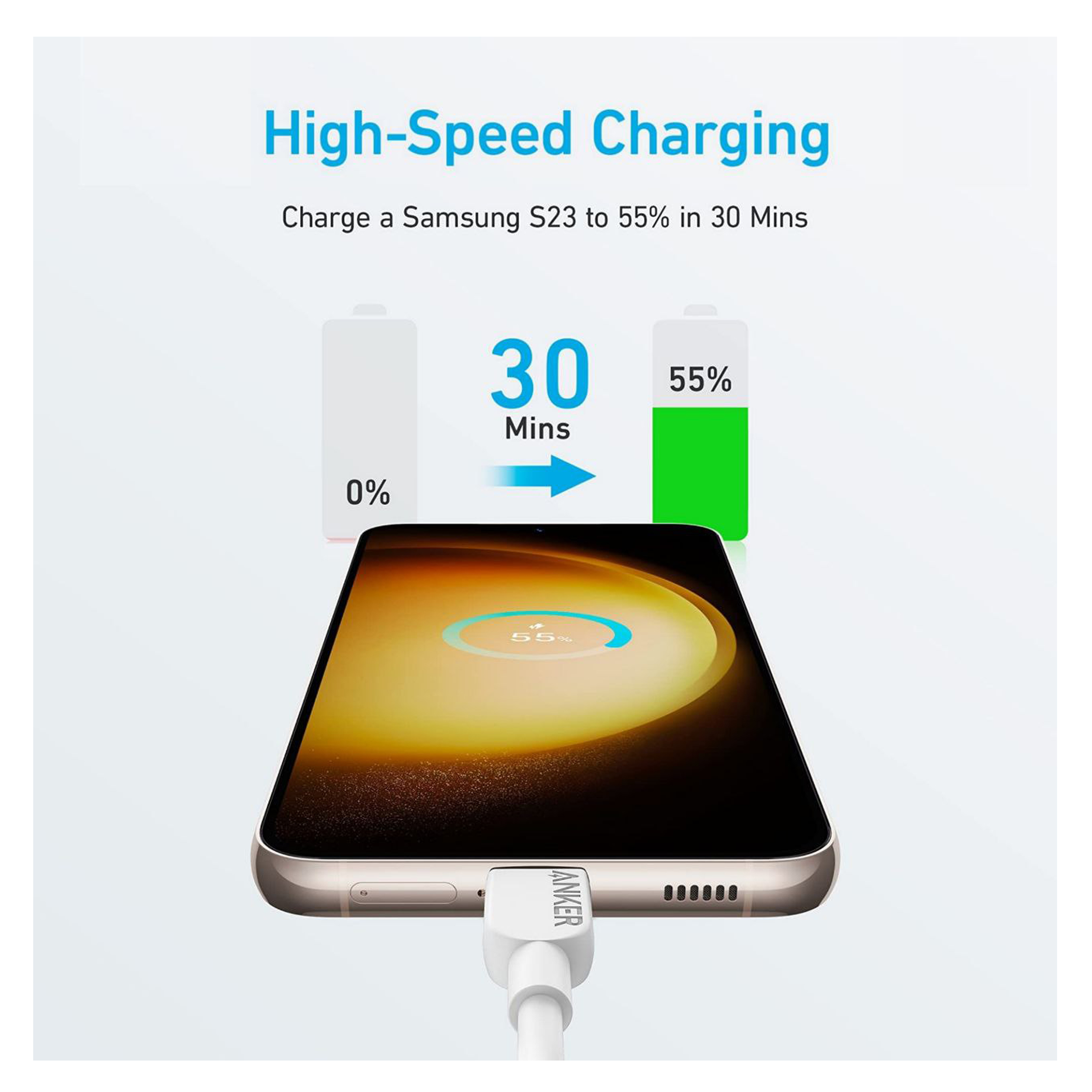 کابل USB-C انکر مدل A81E1 به طول 0.9 متر