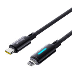 کابل تبدیل USB-C به لایتنینگ بیسوس مدل Lit Button-Control 20W طول 2 متر