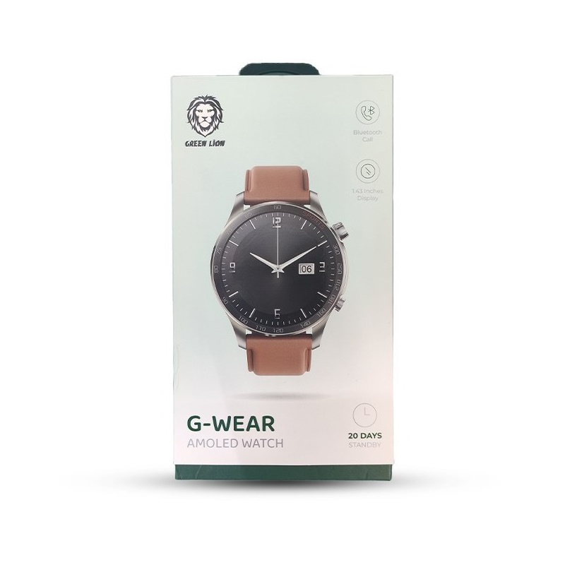 ساعت هوشمند 44 میلی متری گرین لاین مدل HLO G WEAR بند چرم مصنوعی