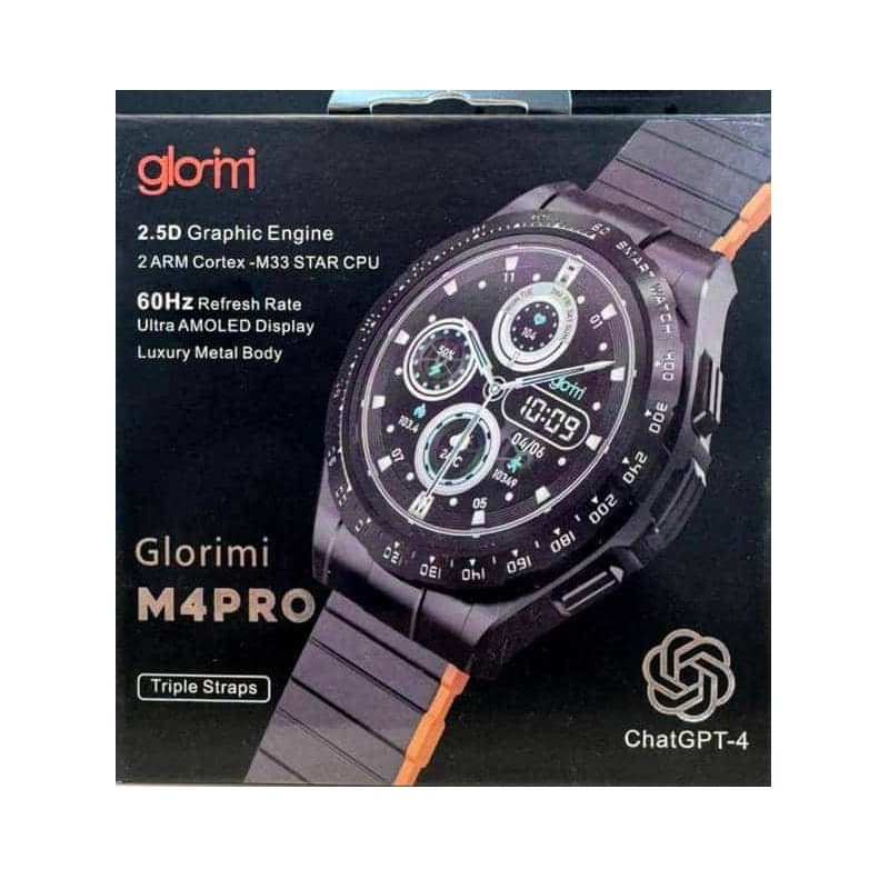 ساعت هوشمند 42 میلی متی گلوریمی مدل MOS FACTRE M4 PRO MODERN با بند سیلیکونی