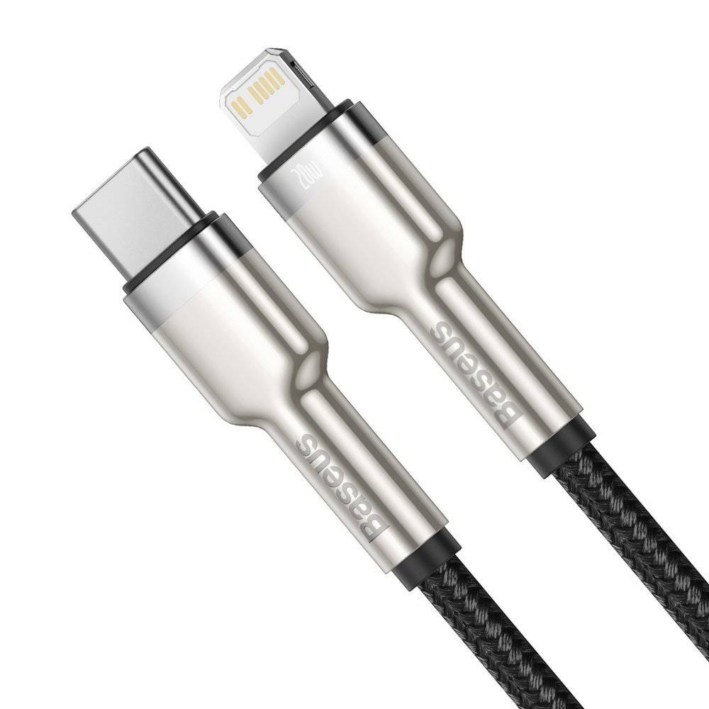 کابل تبدیل USB-C به لایتنینگ باسئوس مدل Cafule Metal 20W طول 1 متر