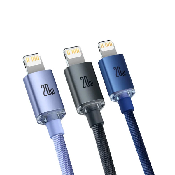 کابل تبدیل USB-C به لایتنینگ باسئوس مدل Crystal Shine Series طول 1.2 متر