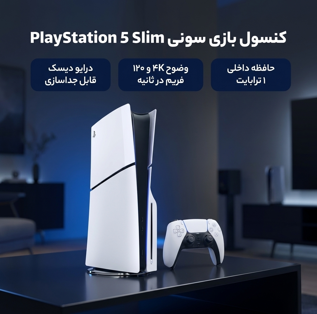 کنسول بازی سونی مدل PlayStation 5 Slim ظرفیت 1 ترابایت ریجن CFI-2116 اروپا