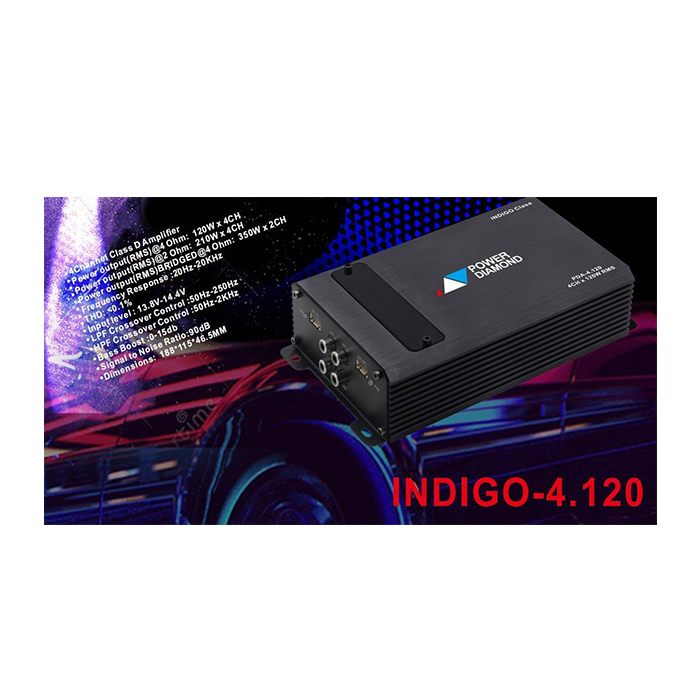 آمپلی فایر خودرو 4 کانال پاور دیاموند مدل INDIGO 4.120-CLASS D