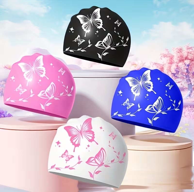 کلاه شنا طرح گل و پروانه کد SY-1124