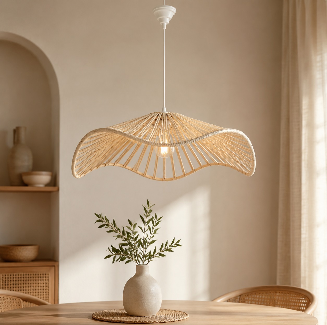 لوستر بافتنی مدل مکرومه طرح موج کد RL03
