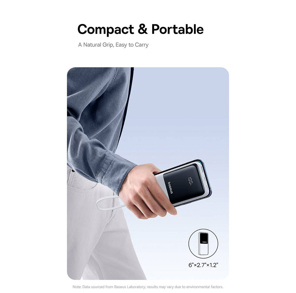 پاوربانک 22 وات بیسوس مدل LIPOW Dual ظرفیت 20000 میلیآمپرساعت به همراه کابل USB-C و لایتنینگ