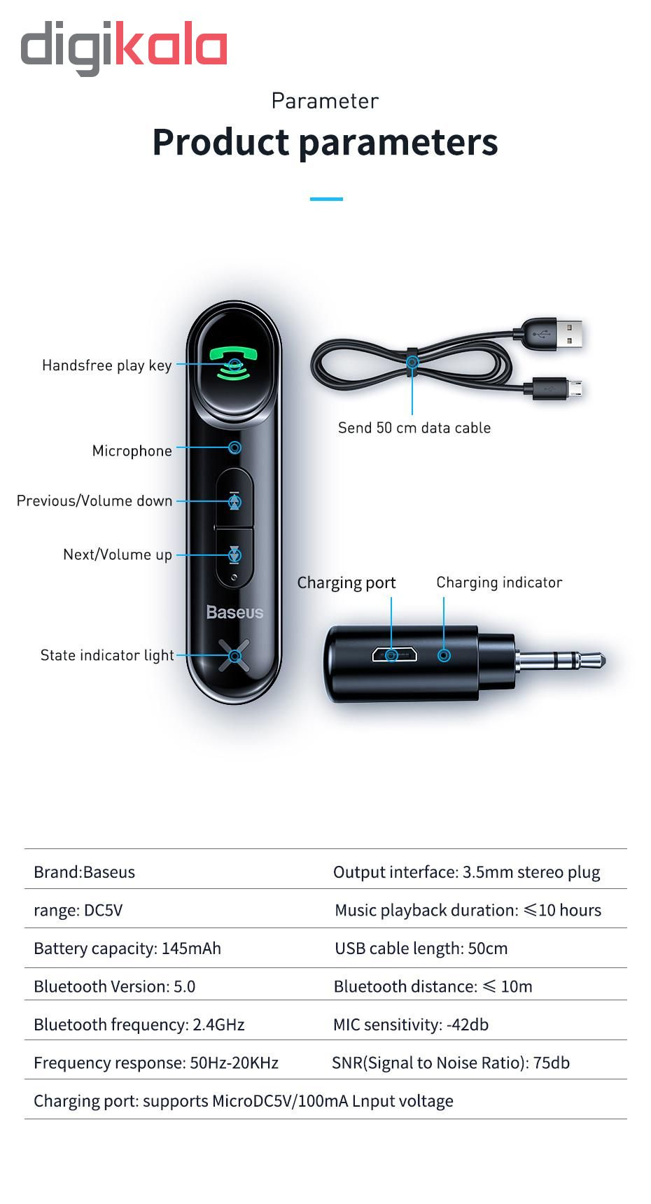 گیرنده بلوتوثی موزیک بیسوس مدل WXQY-01