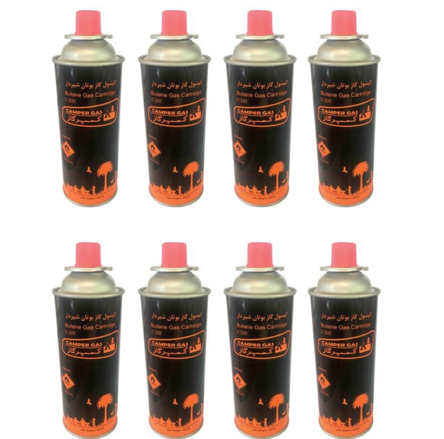 کپسول گاز 220 گرمی کمپرگاز مدل C220 بسته 8 عددی