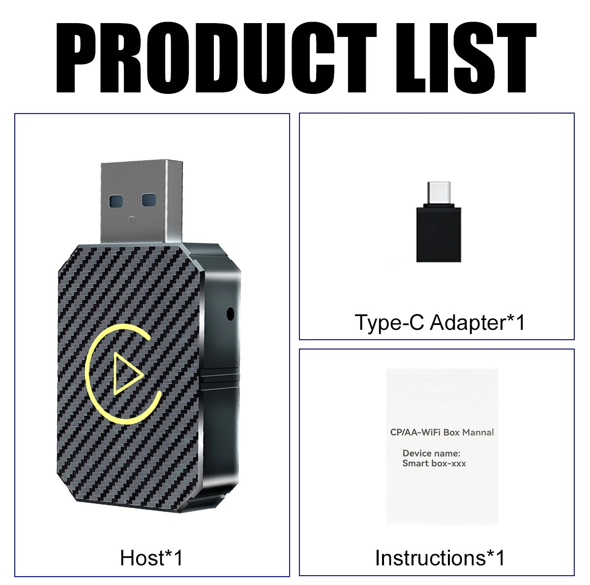 کارپلی و اندروید اتو مدل Wireless CarPlay/Android Auto Q1M به همراه مبدل USB به USB-C